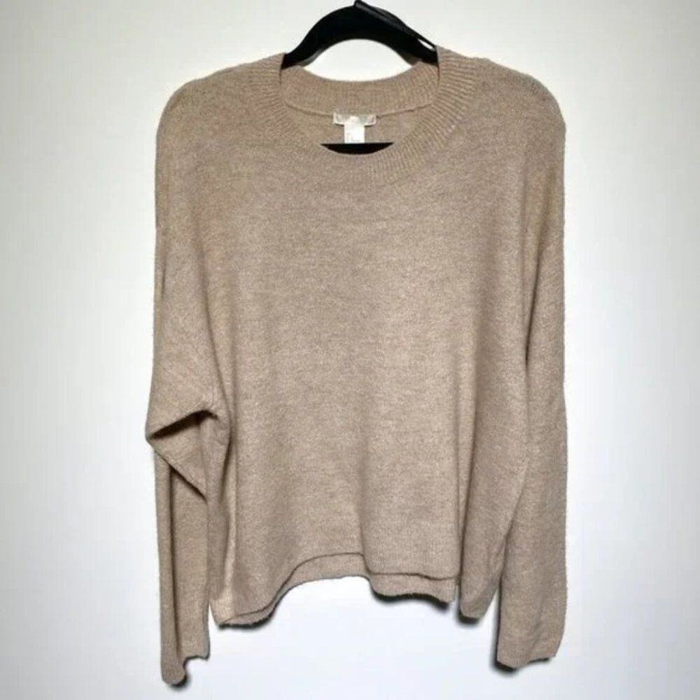 H&M Womens Tan Soft Ribbed Collar Sweater Size L